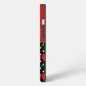 Red Cherry Black Polka Dots gepersonaliseerd iPhone Hoesje (Linkerkant)