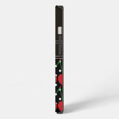 Red Cherry Black Polka Dots gepersonaliseerd iPhone Hoesje (Linkerkant)