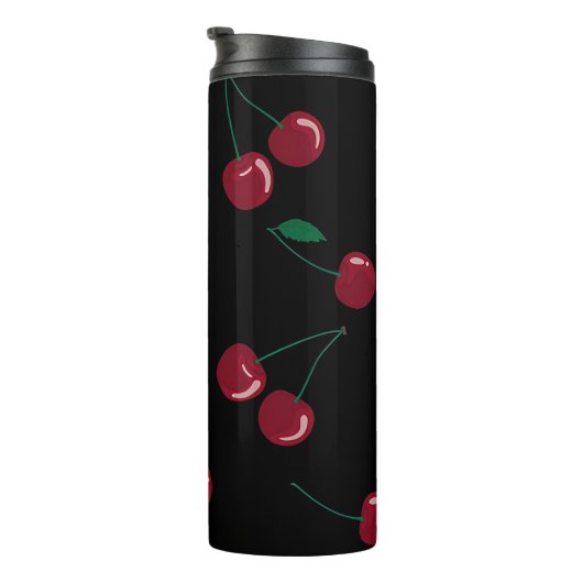 Red Cherry Black Thermosbeker (Geroteerd rechts)