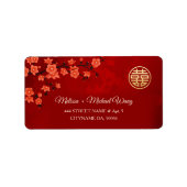Red Cherry Blossom | Chinees huwelijk Etiket (Voorkant)