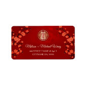 Red Cherry Blossom | Chinees huwelijk Etiket (Voorkant)