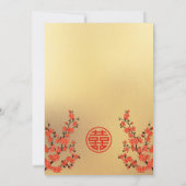 Red Cherry Blossom | Chinees huwelijk Kaart (Achterkant)