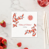Red Cherry Blossom Chinese Wedding Custom Servet (Insitu)