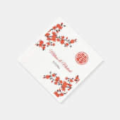 Red Cherry Blossom Chinese Wedding Custom Servet (Hoek)