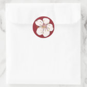 Red Cherry Blossom - Circle Sticker (Tas)