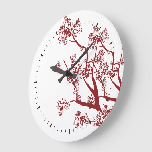 Red Cherry Blossom Custom Wall klok (Hoek)