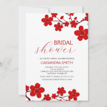 Red Cherry Blossom Floral Vrijgezellenfeest
