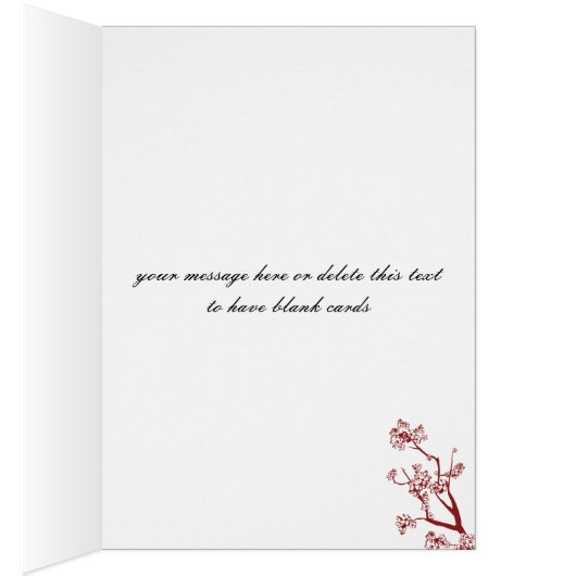 Red Cherry Blossom Note-kaarten (Binnen (Rechts))