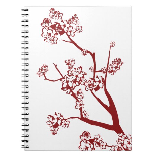 Red Cherry Blossom Notitieboek (Voorkant)
