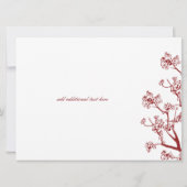 Red Cherry Blossom Oriental Wedding Invitations Kaart (Achterkant)