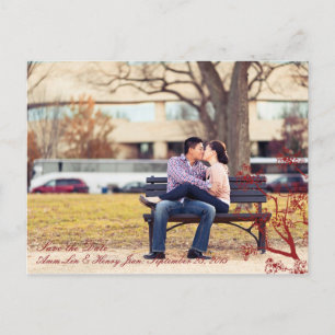 Red Cherry Blossom Oriental Wedding Save the Date Aankondigingskaart