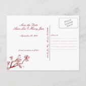 Red Cherry Blossom Oriental Wedding Save the Date Aankondigingskaart