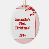 Red Cherry Blossom Persoonlijke naam Ornament (Rechts)