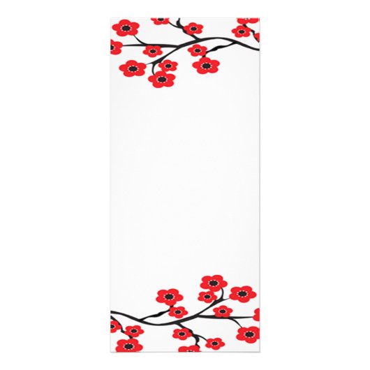 Red Cherry Blossom Rack Card Reclamekaart (Voorkant)