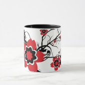 Red Cherry Blossom Sakura Design Mok (Midden)