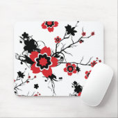 Red Cherry Blossom Sakura Design Muismat (Met muis)