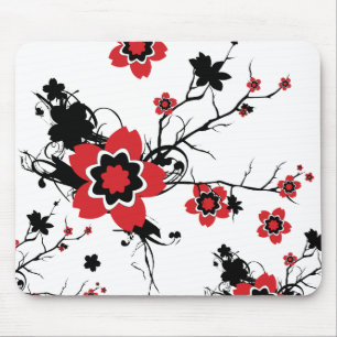 Red Cherry Blossom Sakura Design Muismat