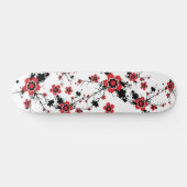 Red Cherry Blossom Sakura Design Skateboard (Horizontaal)