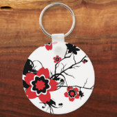 Red Cherry Blossom Sakura Design Sleutelhanger (Voorkant)