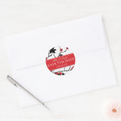 Red Cherry Blossom Sakura Save the Date Ronde Sticker (Envelop)