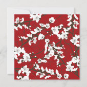 Red Cherry Blossom Sakura zwemt Aziatische bruilof Kaart (Achterkant)