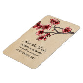 Red  Cherry Blossom Save the Date Magneet (Linkerzijde)