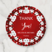 Red Cherry Blossom Thank You Wedding Favor   Bedankjes Labels (Achterkant)