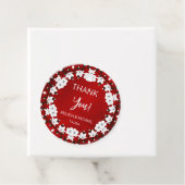 Red Cherry Blossom Thank You Wedding Favor   Bedankjes Labels (In situ)