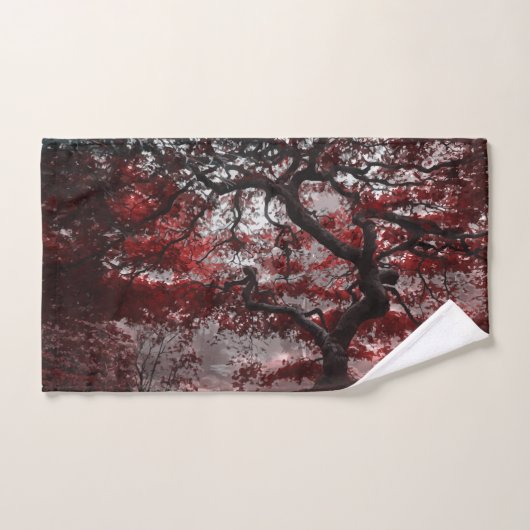 Red Cherry Blossom Tree Bad Handdoek (Handdoek)