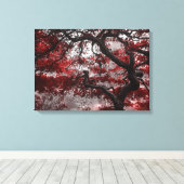 Red Cherry Blossom Tree Canvas Afdruk (Insitu (Houten vloer))
