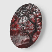 Red Cherry Blossom Tree Grote Klok (Hoek)