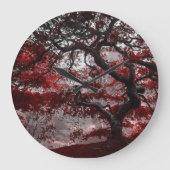 Red Cherry Blossom Tree Grote Klok (Voorkant)