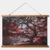 Red Cherry Blossom Tree Hangend Wandkleed (Voorkant)