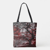 Red Cherry Blossom Tree Tote Bag (Achterkant)