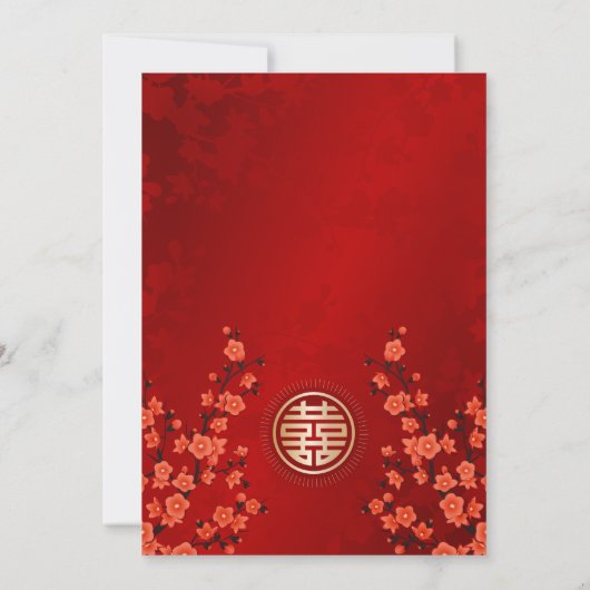 Red Cherry Blossom | Uitnodiging tot uitzending va (Achterkant)