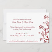 Red Cherry Blossom Wedding Jubileum Invite Kaart (Voorkant)