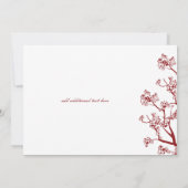 Red Cherry Blossom Wedding Jubileum Invite Kaart (Achterkant)