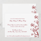 Red Cherry Blossom Wedding Jubileum Invite Kaart (Voorkant / Achterkant)