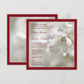 Red Cherry Blossom Wedding Kaart (Voorkant / Achterkant)
