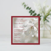 Red Cherry Blossom Wedding Kaart (Staand voorkant)