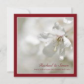 Red Cherry Blossom Wedding Kaart (Achterkant)