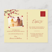 Red Cherry Blossoms Sakura Foto Opslaan De Datum Aankondigingskaart (Achterkant)