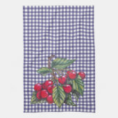  Red Cherry Blue Gingham Country Kitchen Theedoek (Verticaal)