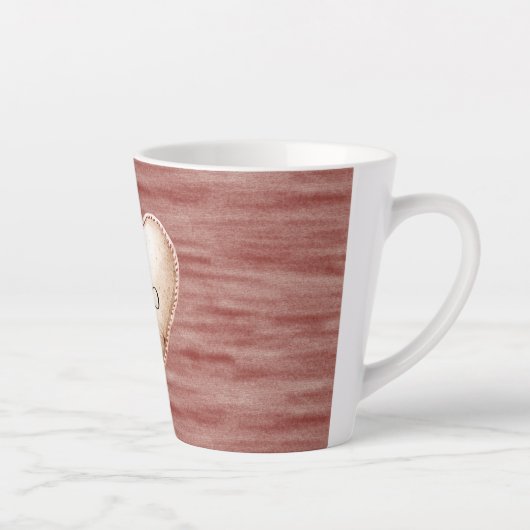 Red Cherry Blush Cream Heart XOXO Latte Mok (Rechts)