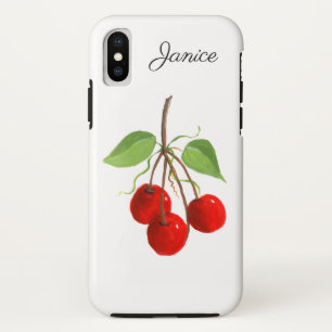 Red Cherry Bunch iPhone X Hoesje