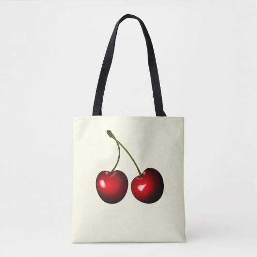 Red Cherry Canvas tas - Kies kleuren (Voorkant)