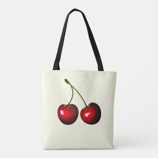 Red Cherry Canvas tas - Kies kleuren (Achterkant)