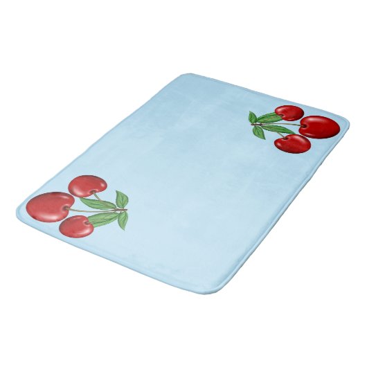 Red Cherry Cherries Design Customizable Badmat (Gekanteld)