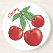Red Cherry Cherries Design gepersonaliseerd Zandsteen Onderzetter (Voorkant)