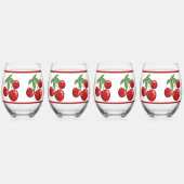 Red Cherry Clusters Wijnglas Zonder Voet (Rechts)